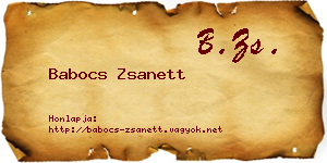 Babocs Zsanett névjegykártya
